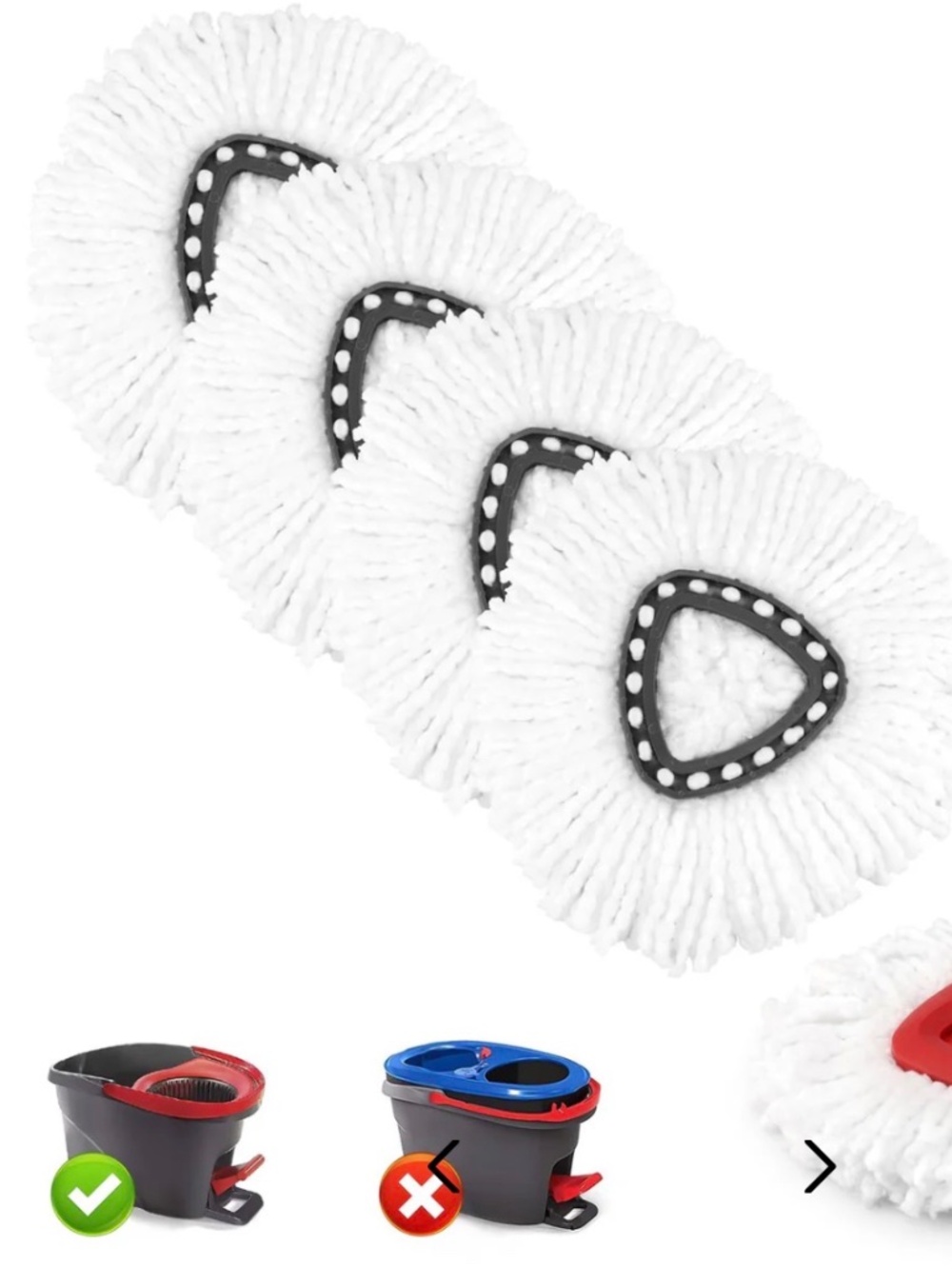 NIB Blyss 4 Pack Spin Mop Head Replacement